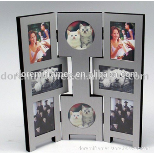 Unique aluminum foldable multiple picture frame